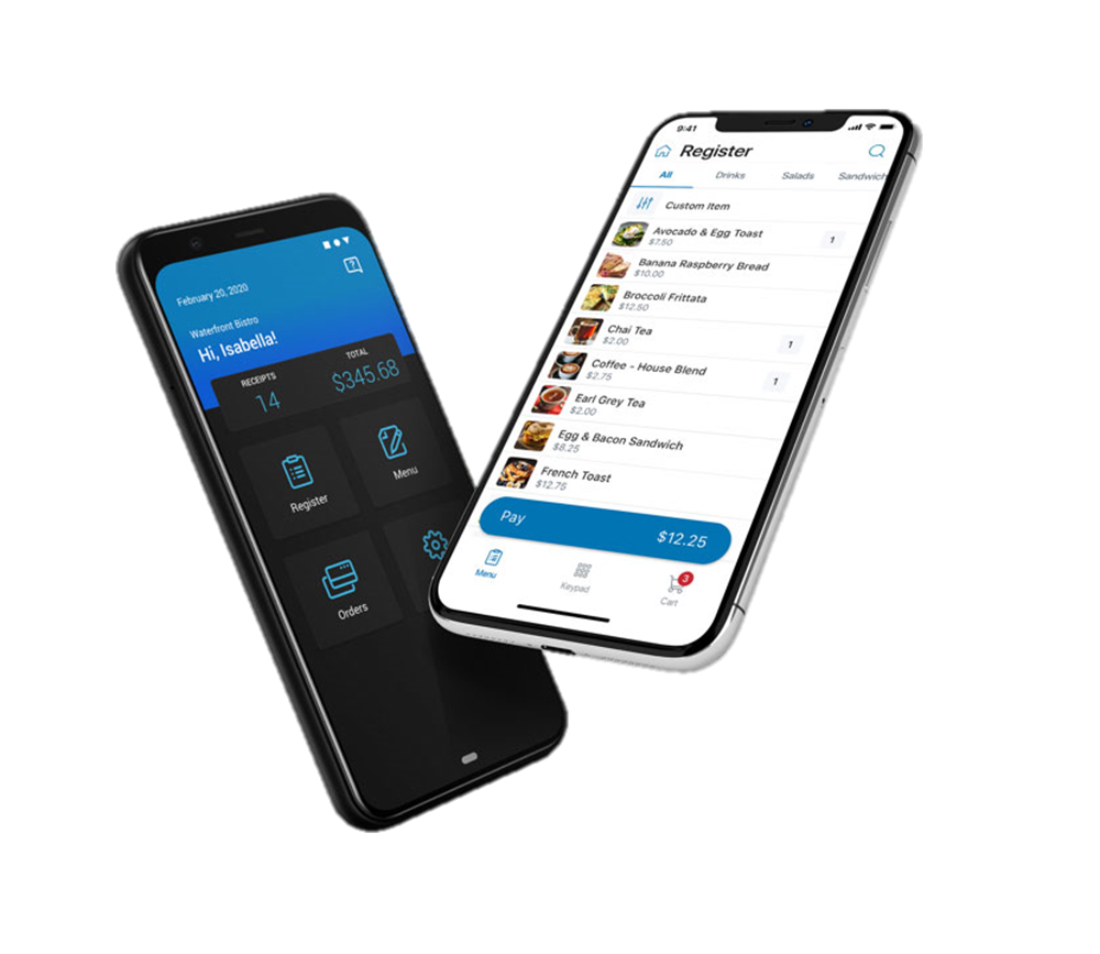 Cell phone showing online ordering